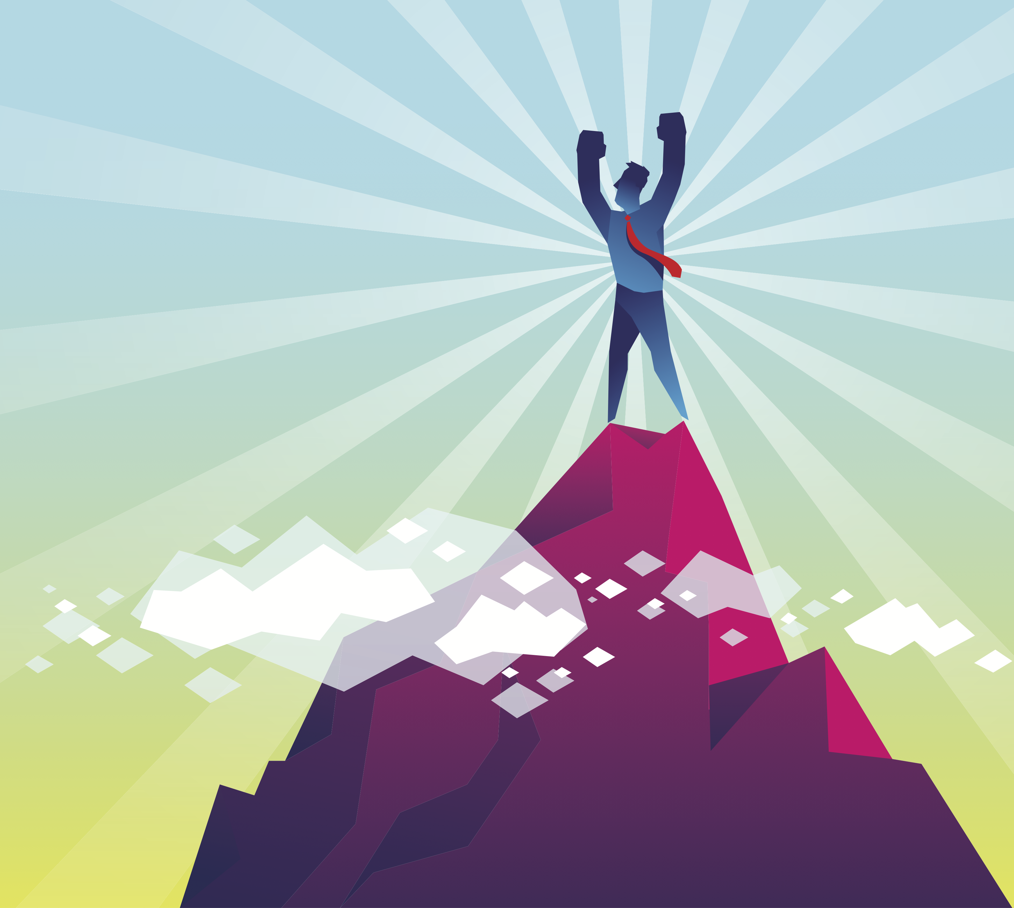 Mountain summit representing goal success