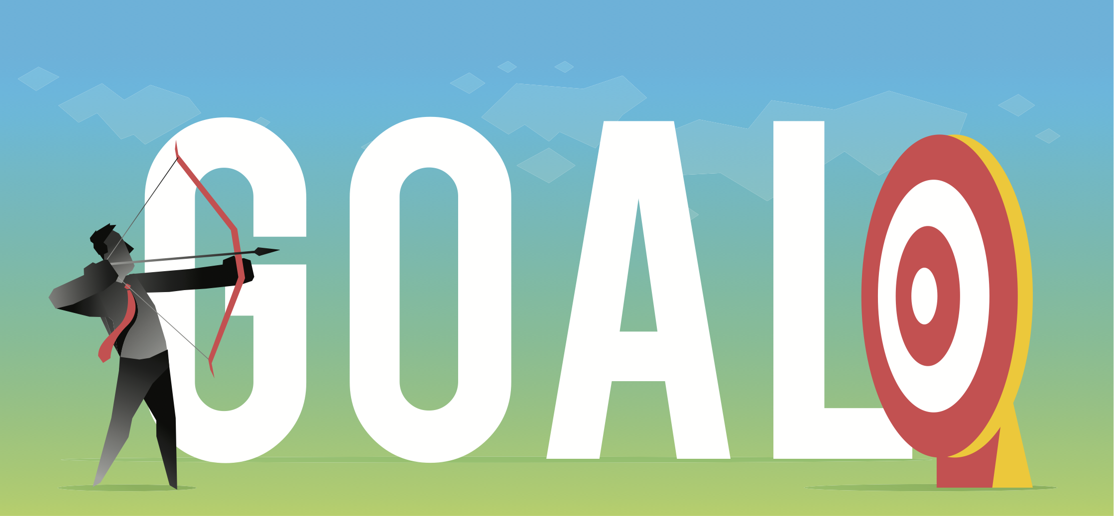 Archery target representing goal setting