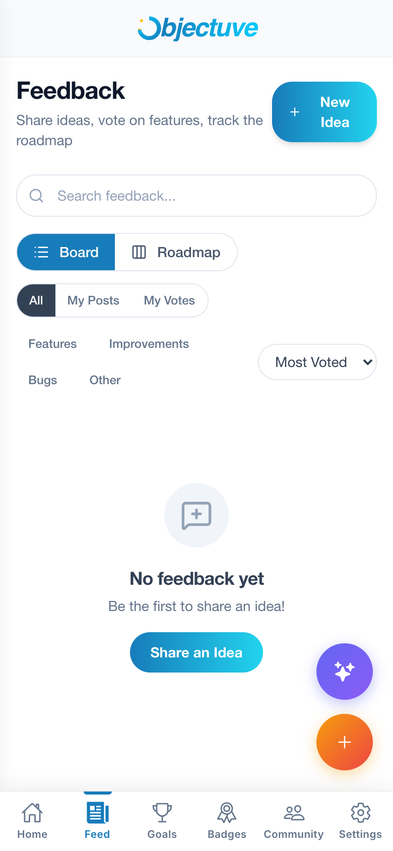 Community feedback board with voting